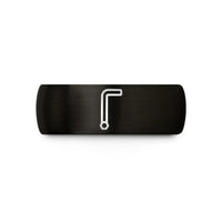 women's tungsten wedding band – black & gold tungsten allen key hex wedding band