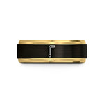 couples tungsten promise ring – black & gold tungsten allen key hex wedding band
