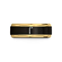 couples tungsten promise ring – black & gold tungsten allen key hex wedding band
