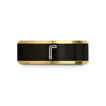 men's comfort-fit tungsten ring – black & gold tungsten allen key hex wedding band
