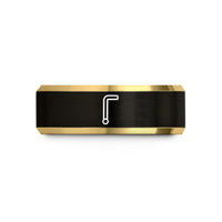 men's comfort-fit tungsten ring – black & gold tungsten allen key hex wedding band