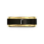 tungsten rose gold ring – black & gold tungsten allen key hex wedding band