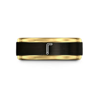 tungsten rose gold ring – black & gold tungsten allen key hex wedding band
