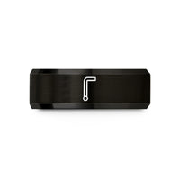 women's tungsten wedding band – black tungsten allen key hex wedding band