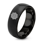 Tungsten Carbide Engagement Ring – black tungsten labyrinth mandala ring