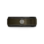 comfort fit tungsten ring – gunmetal & black tungsten labyrinth mandala wedding band