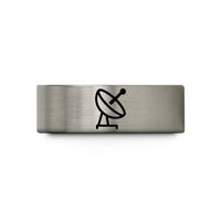tungsten ring for couples – blue & grey tungsten satellite dish wedding band