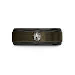 engraved wedding ring set – gunmetal & black tungsten fingerprint wedding band