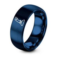 Tungsten Carbide Engraved Ring – blue tungsten flight stick ring