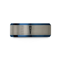 tungsten comfort fit ring – blue & grey tungsten pipette tips wedding band