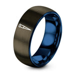 Tungsten Carbide Engraved Ring – gunmetal & blue tungsten pipette tips ring