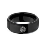 men’s tungsten bands sleek – black tungsten brake rotor wedding band
