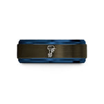 ladies tungsten carbide ring – gunmetal & blue tungsten outboard motor wedding band