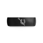 tungsten carbide ring unisex – black tungsten riding crop horseshoe wedding band