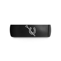 tungsten carbide ring unisex – black tungsten riding crop horseshoe wedding band