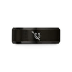 tungsten carbide ring unisex – black tungsten riding crop horseshoe wedding band