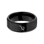 men's tungsten wedding band – black tungsten riding crop horseshoe wedding band