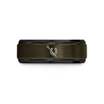 men's tungsten wedding band – gunmetal & black tungsten riding crop horseshoe wedding band