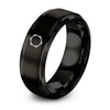 Tambourine – Tungsten Wedding Band, 8 mm, Black Comfort-Fit Unisex