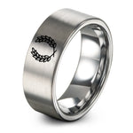 tungsten carbide men's ring – grey tungsten bakers wheat wreath ring