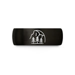 his and hers tungsten bands – black tungsten dome silhouette wedding band