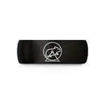 men and women couples rings – black & rose gold tungsten hamster on wheel wedding band