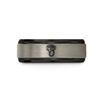 men's tungsten wedding band – black & grey tungsten belay device atc wedding band