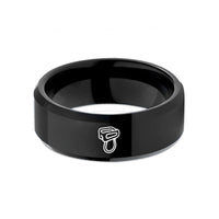 men's black wedding ring – black tungsten belay device atc wedding band