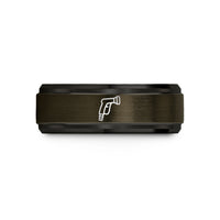 tungsten comfort fit ring – gunmetal & black tungsten hose nozzle wedding band