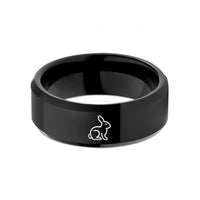 tungsten carbide wedding band – black tungsten rabbit wedding band