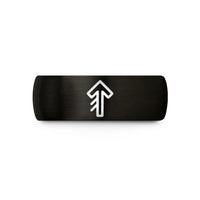 men's tungsten wedding band – black tungsten trail marker arrow wedding band