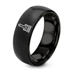 Tungsten Carbide Mens Ring – black tungsten pastry brush ring