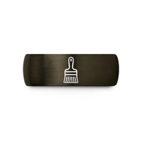 bevel edge tungsten ring – gunmetal & black tungsten pastry brush wedding band