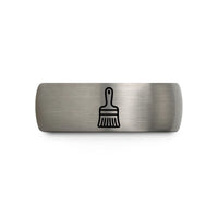 men's laser engraved ring – gunmetal & grey tungsten pastry brush wedding band