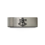 women tungsten ring band – blue & silver tungsten sextant wedding band