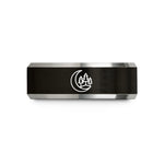 couples tungsten carbide ring – black & grey tungsten tree slope wedding band