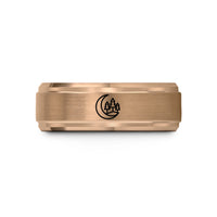 tungsten bands for couples – rose gold tungsten tree slope wedding band