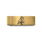 engraved tungsten ring gift – gold tungsten bird on branch wedding band