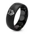 Fox – Tungsten Wedding Band, 8 mm, Black Comfort-Fit Unisex