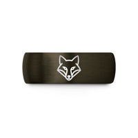 men's tungsten ring band – gunmetal & black tungsten fox wedding band