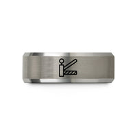 couples tungsten carbide ring – black & silver tungsten level crossing gates wedding band