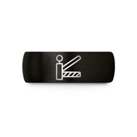 mens brushed tungsten ring – black tungsten level crossing gates wedding band