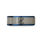 comfort fit rings unisex – blue & grey tungsten scatter plot wedding band