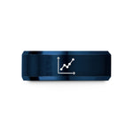 women brushed finish ring – blue tungsten scatter plot wedding band
