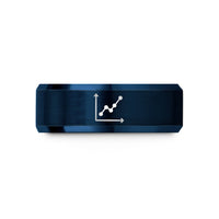 women brushed finish ring – blue tungsten scatter plot wedding band