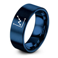 comfort fit rings unisex – blue tungsten scatter plot ring
