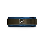 mens brushed metal ring – gunmetal & blue tungsten scatter plot wedding band
