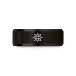 tungsten ring for couples – black tungsten wind rose wedding band