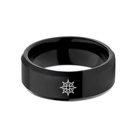 men tungsten carbide band – black tungsten wind rose wedding band