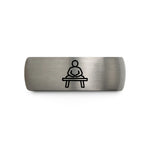 comfort fit him ring – black & gray tungsten mediation table icon wedding band